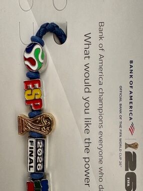 RARE FIFA World Cup Bracelet with Winner Spain, 2026 Final, Soccer. Charms!